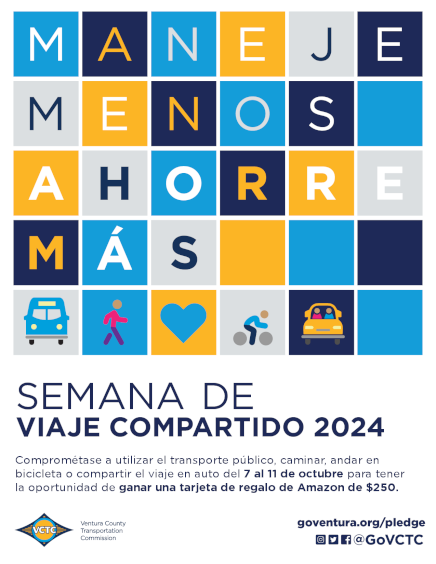 Rideshare Week 2024 Pledge Flier (Spanish)